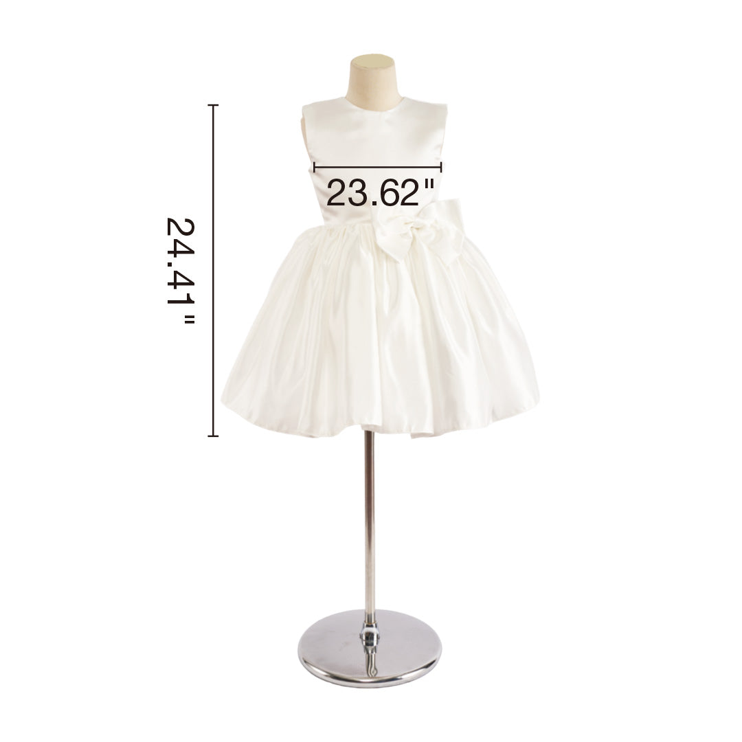 Kate Einfaches weißes Kleid mit Schleife für Kinder - Kate Backdrop.de
