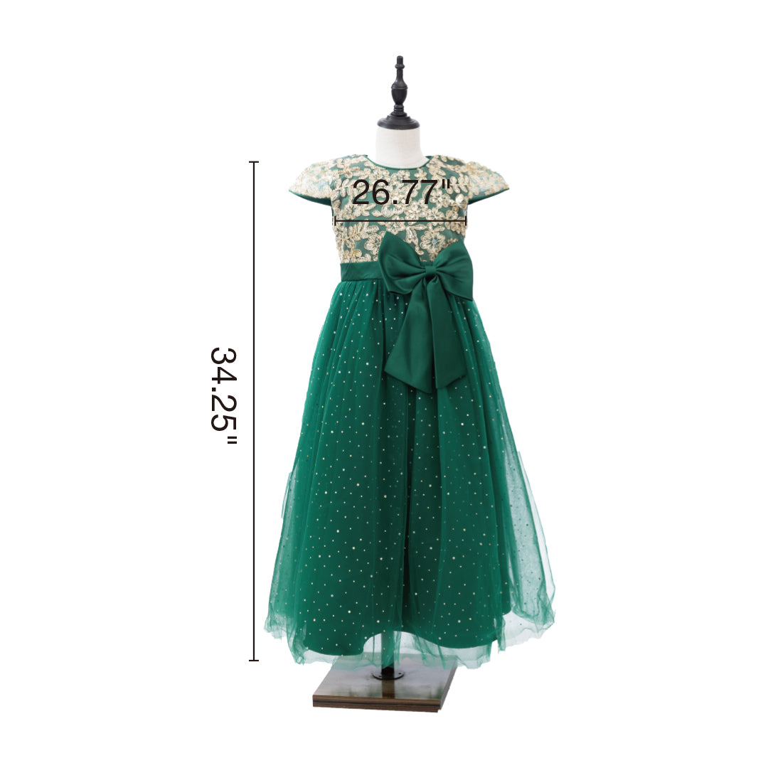 Kate Weihnachts grünes Kleid mit Schleife für Kinder - Kate Backdrop.de