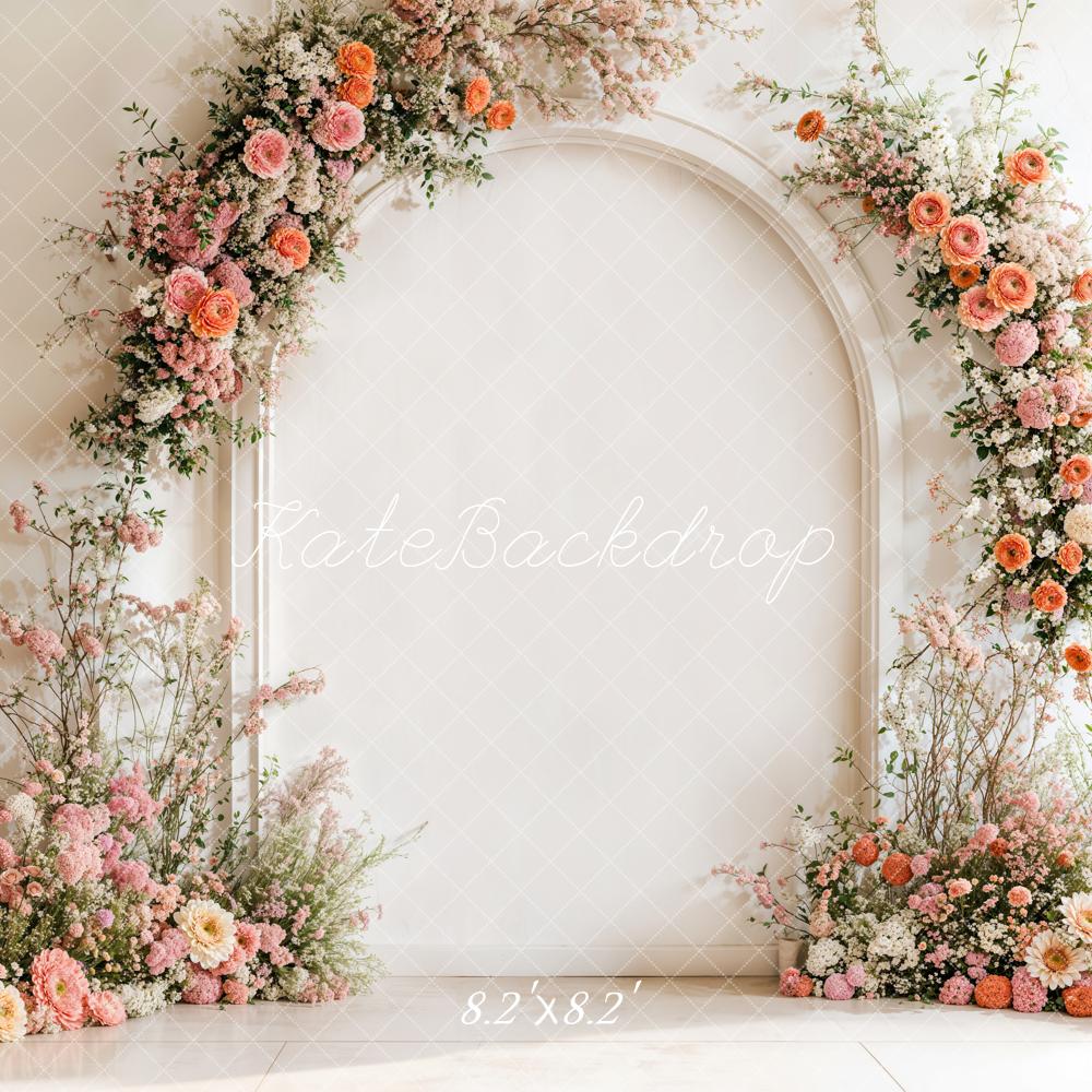Kate Hochzeit Blumenbogen Weiß Rosa Hintergrund Entworfen von Emetselch