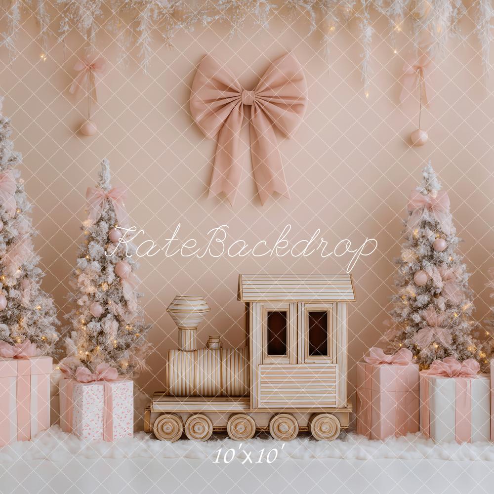 Kate Weihnachten Rosa Tannenbaum Geschenke Hintergrund Entworfen von Patty Roberts