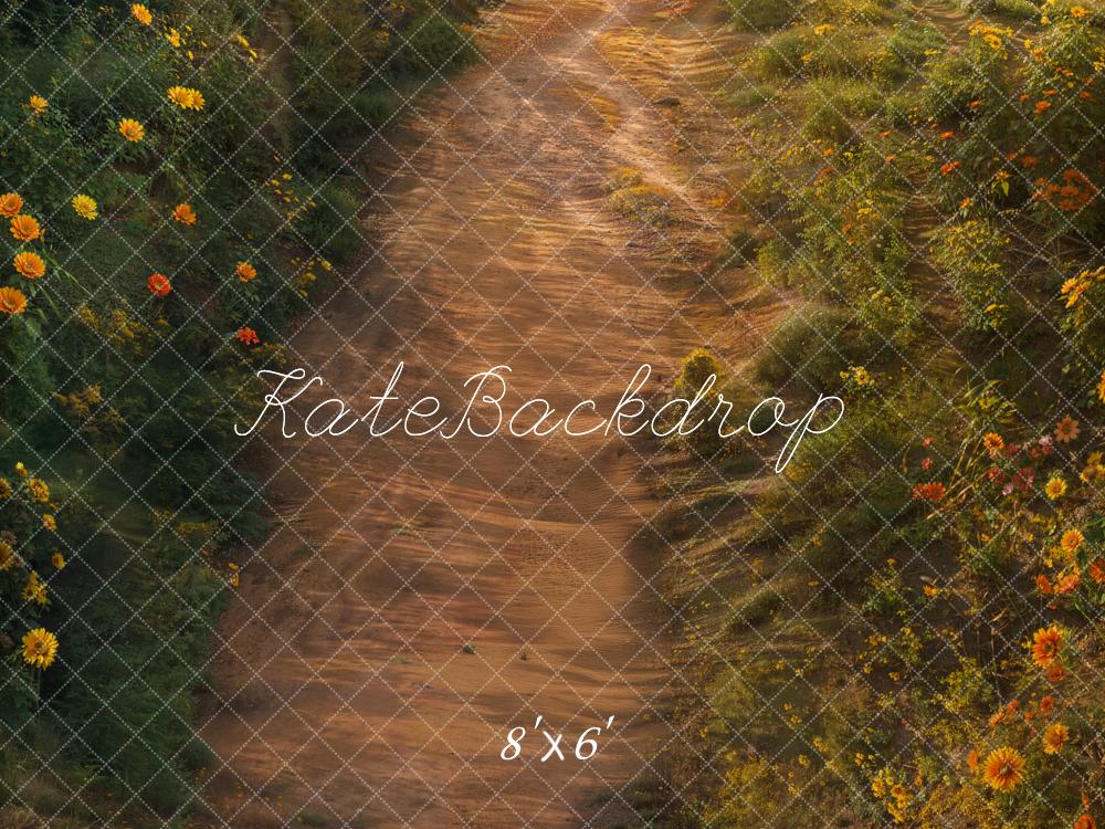 Kate Sommer Blumenweg Malerisch Fleece Hintergrund Entworfen von Kate Image - Kate Backdrop.de