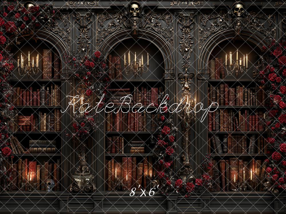 Kate Dunkle Bibliothek Rosen Kerzenleuchter Hintergrund Entworfen von Ashley Paul