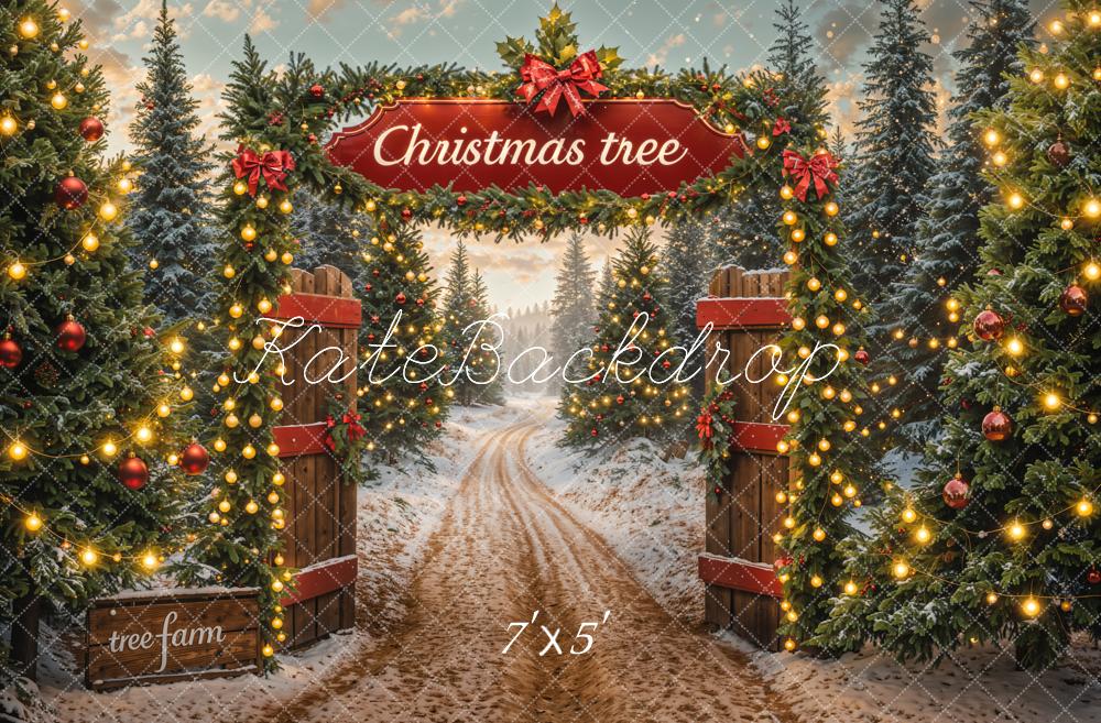 Kate Weihnachten Tor Weihnachtsbaum Lichter Hintergrund Entworfen von Emetselch
