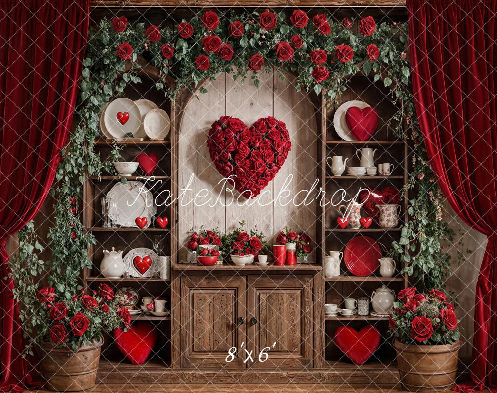 Kate Valentinstag Herz Rosen Vintage Fleece Hintergrund Entworfen von Emetselch