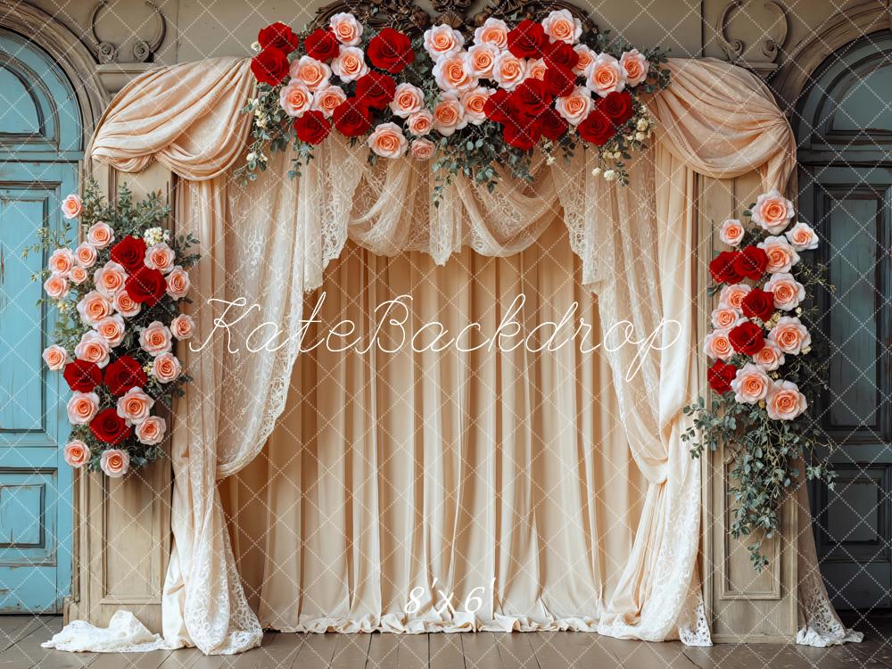 Kate Hochzeit Rosen Bogen Vintage Hintergrund Entworfen von Mini MakeBelieve