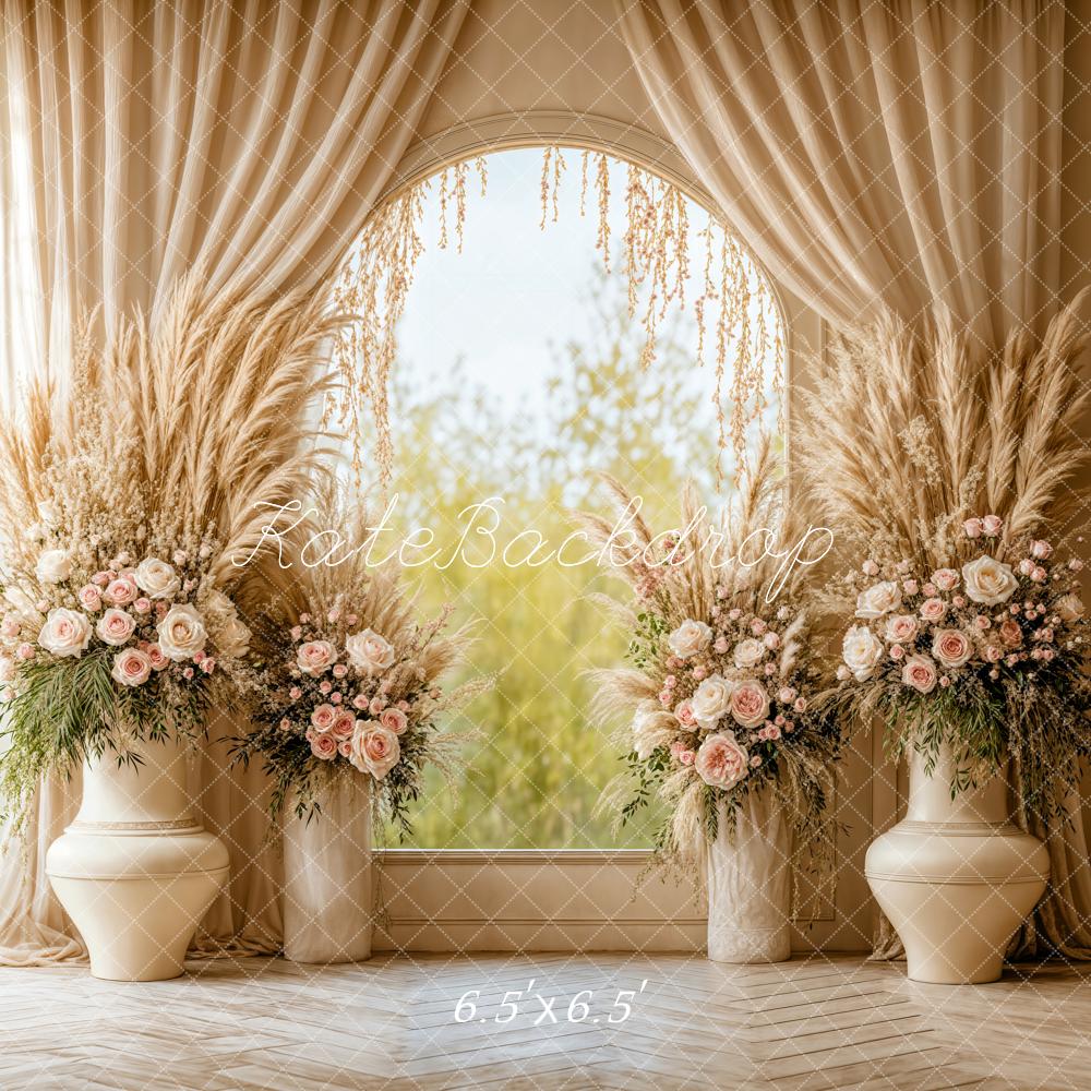 Kate Hochzeit Blumen Bögen Beige Hintergrund Entworfen von Emetselch