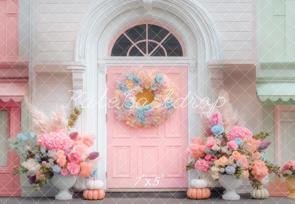 Kate Frühling Blumendekor Tür Pastell Hintergrund Entworfen von Mini MakeBelieve - Kate Backdrop.de