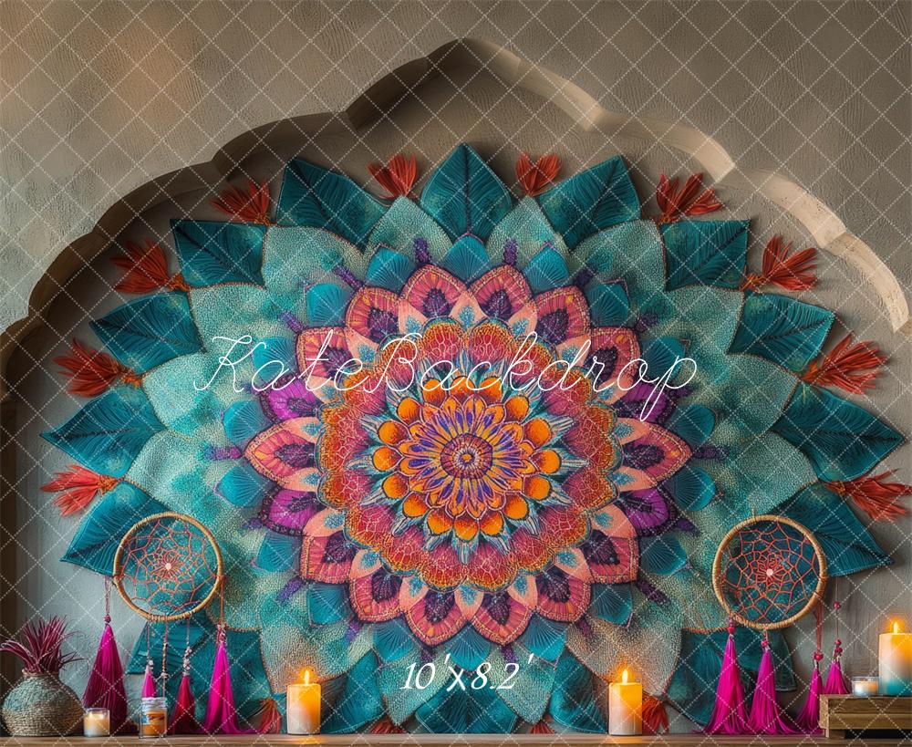 Kate Boho Mandala Traumfänger Kerzen Hintergrund Entworfen von Mini MakeBelieve