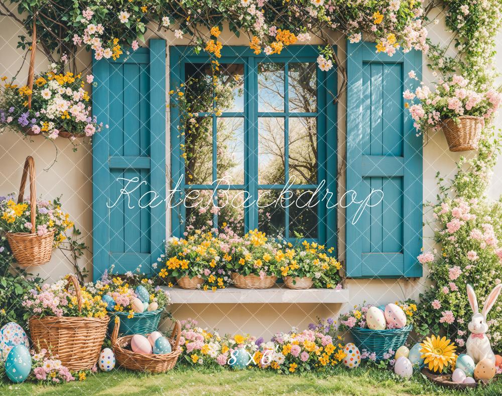 Kate Ostern Fenster Blumen Pastell Fleece Hintergrund Entworfen von Emetselch
