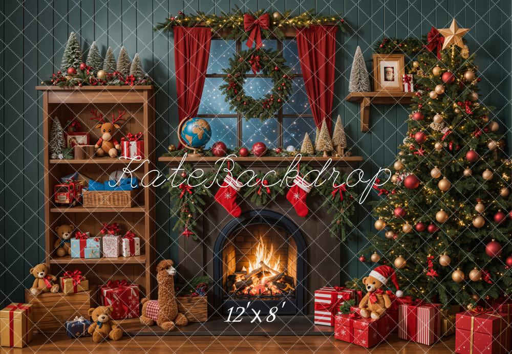 Kate Weihnachten Kamin Geschenke Spielzeug Fleece Hintergrund Entworfen von Emetselch