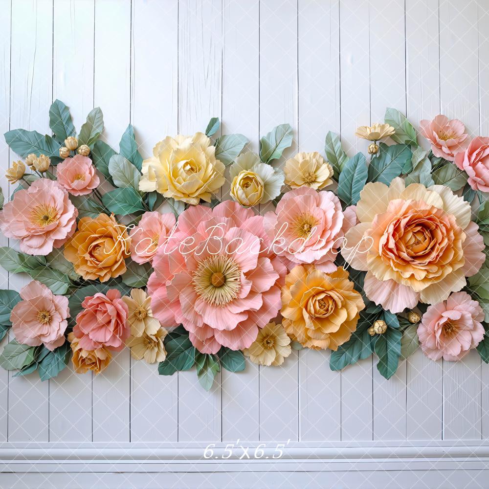 Kate Blumen Wand Pastellfarben Hintergrund Entworfen von Mini MakeBelieve - Kate Backdrop.de