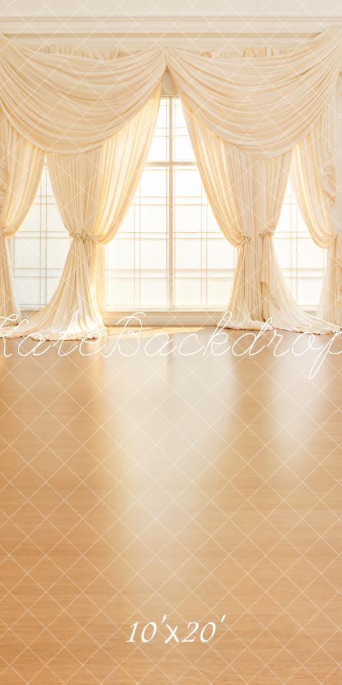 Kate Eleganz Fenster Gardinen Beige Hintergrund Entworfen von Emetselch - Kate Backdrop.de