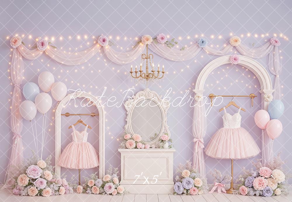 Kate Kinder Rosen Ballkleider Pastell Hintergrund Entworfen von Ashley Paul - Kate Backdrop.de