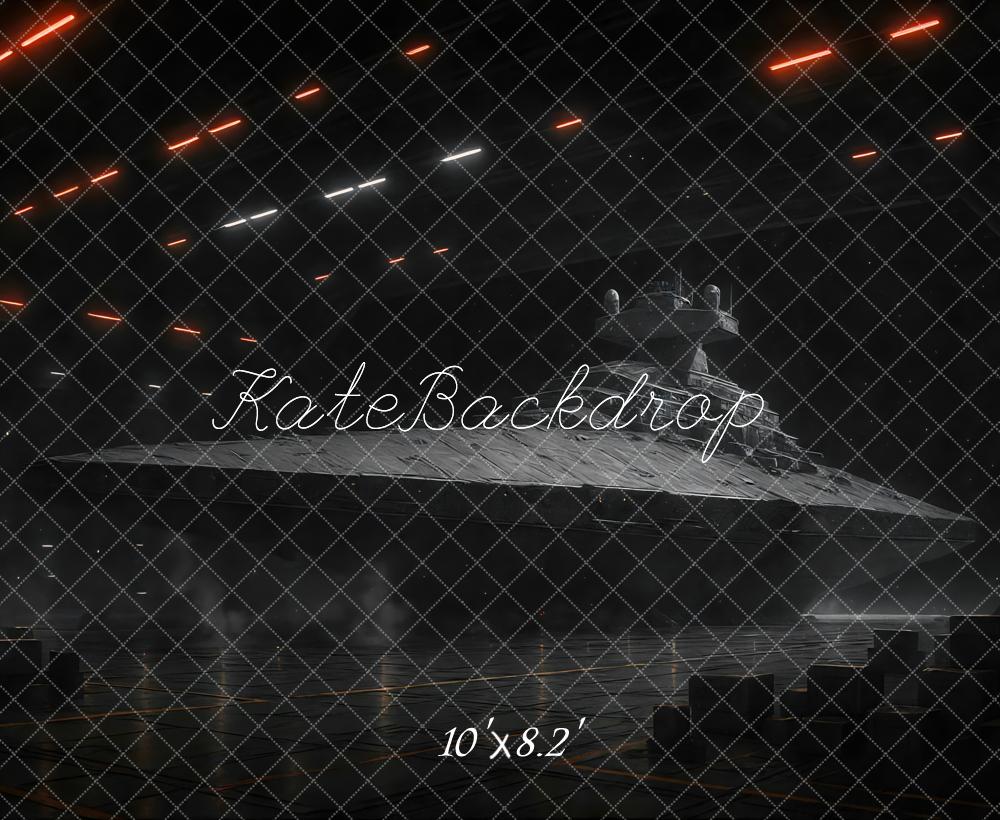 Kate Science Fiction Raumschiff Dunkel Hintergrund Entworfen von Mini MakeBelieve - Kate Backdrop.de