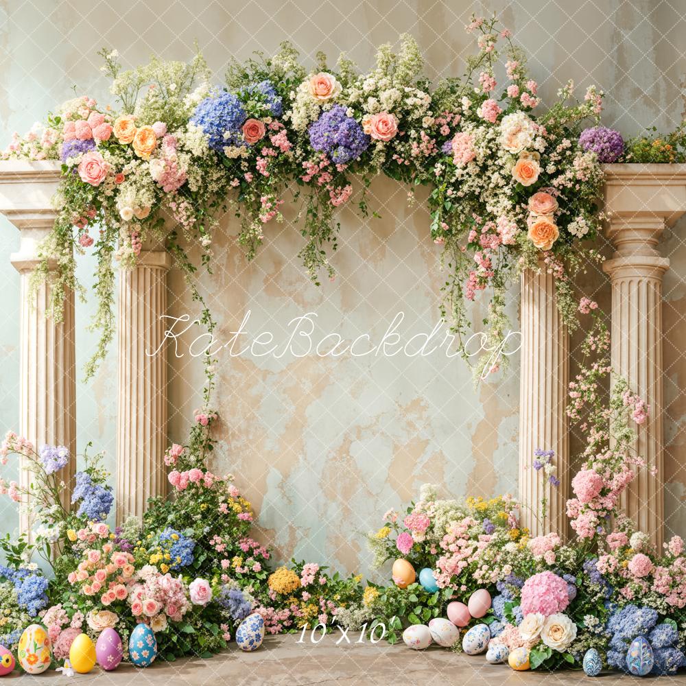Kate Ostern Blumen Säulen Pastell Hintergrund Entworfen von Emetselch