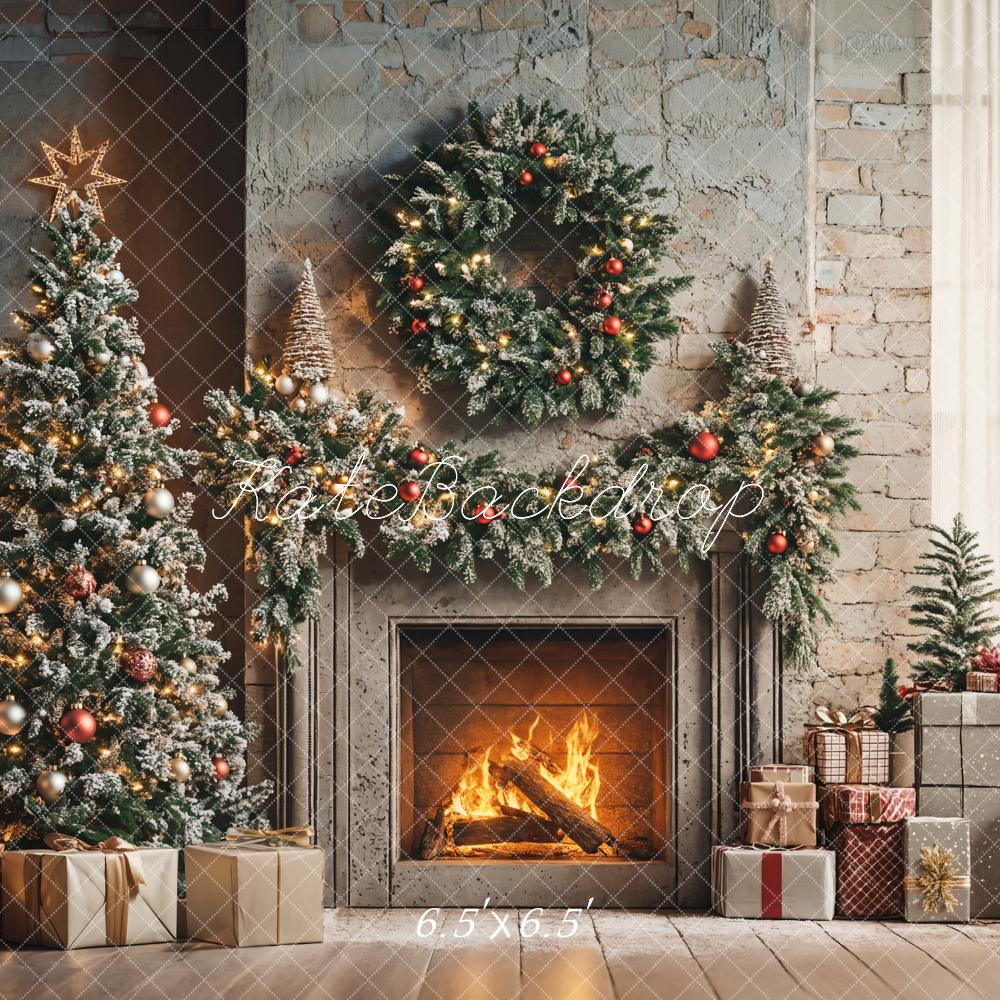 Kate Weihnachten Baum Kamin Geschenke Hintergrund Entworfen von Emetselch