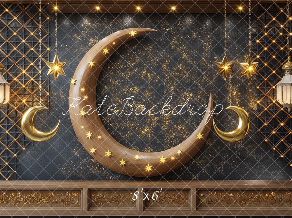 Kate Ramadan Mond Sterne Gold Hintergrund Entworfen von Mini MakeBelieve