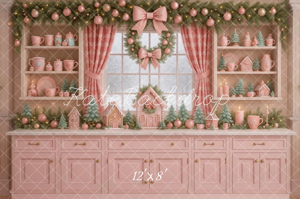 Kate Weihnachten Rosa Küche Girlanden Hintergrund Entworfen von Ashley Paul