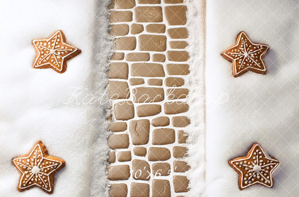 Kate Weihnachten Sternkekse Pflastersteine Schnee Hintergrund Entworfen von Mandy Ringe