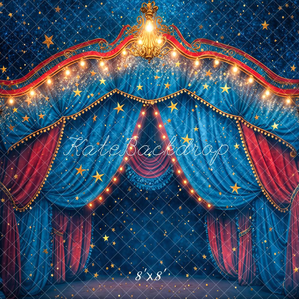 Kate Zirkus Bühne Vorhang Blau Hintergrund Entworfen von Chain - Kate Backdrop.de