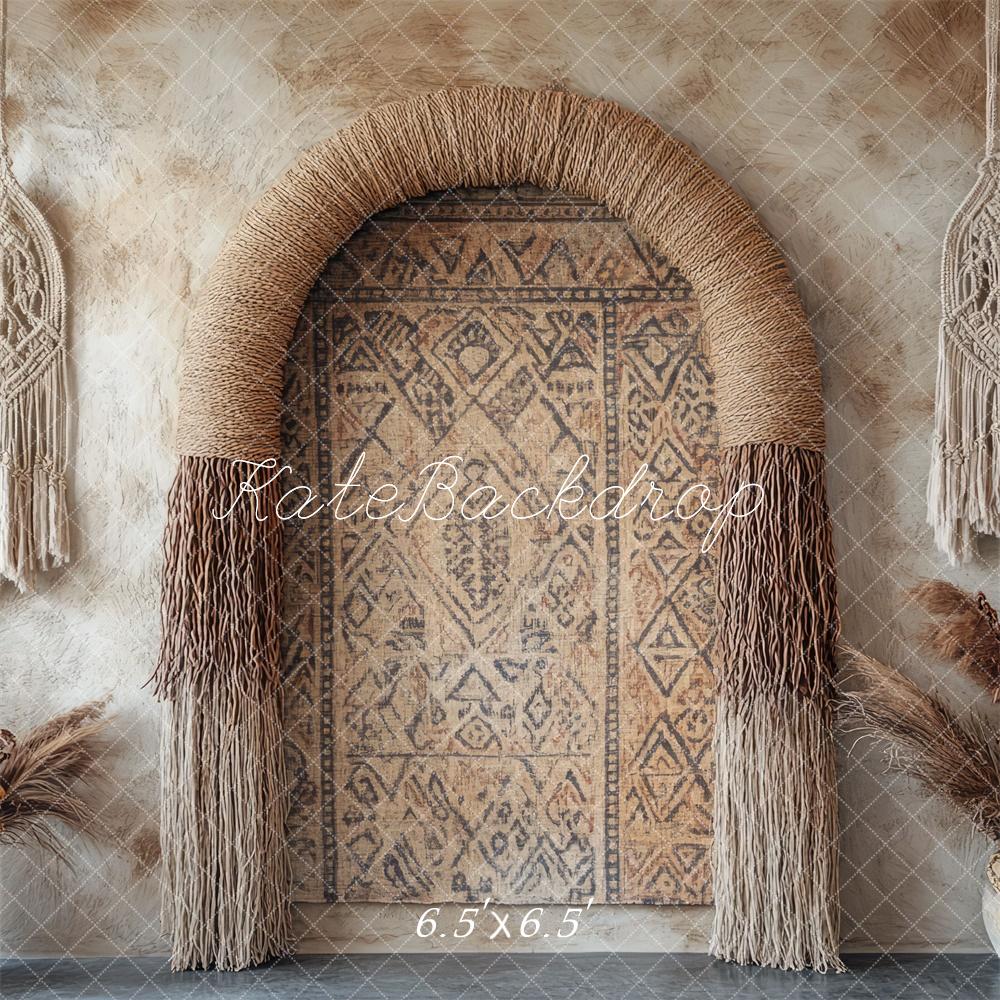 Kate Boho Makramee Bogen Vintage Hintergrund Entworfen von Mini MakeBelieve - Kate Backdrop.de