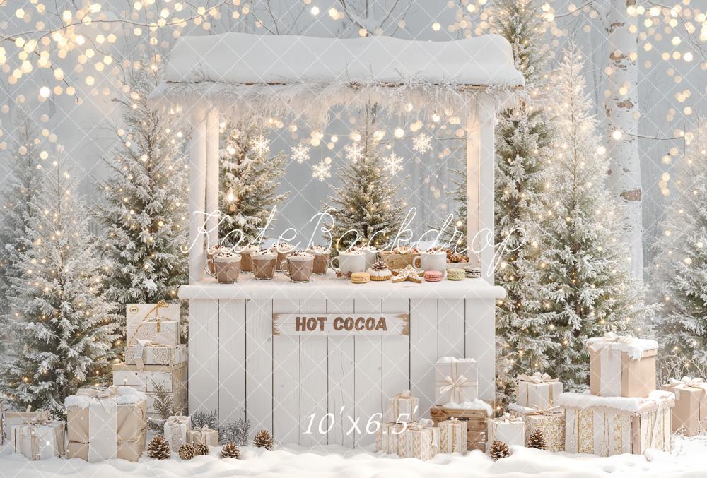 Kate Weihnachten Heiße Schokolade Geschenke Schnee Fleece Hintergrund Entworfen von Emetselch