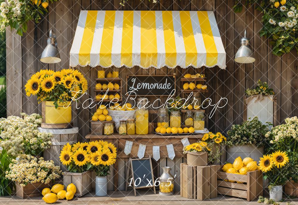Kate Sommer Limonadenstand Sonnenblumen Rustikal Fleece Hintergrund Entworfen von Emetselch