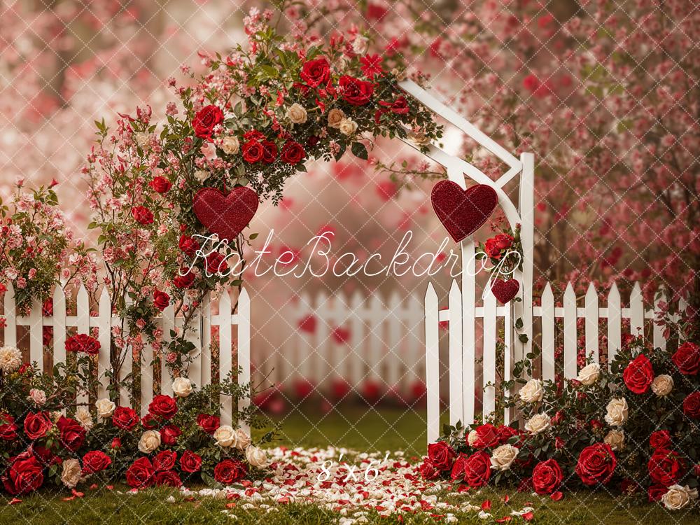 Kate Valentinstag Rosen Tor Bogen Rot Hintergrund Entworfen von Emetselch