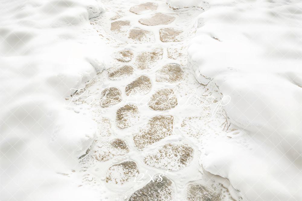 Kate Winter Steinweg Schnee Weiß Fleece Hintergrund Entworfen von Kate Image - Kate Backdrop.de