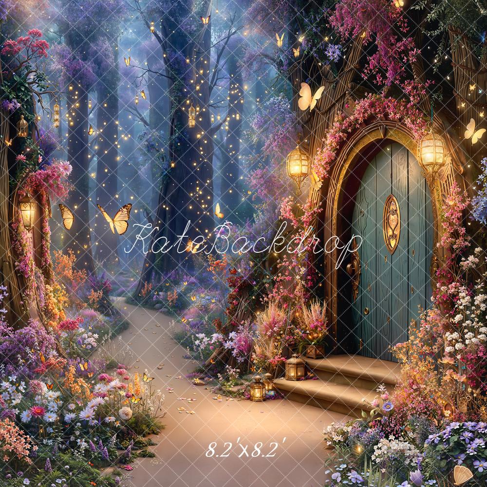 Kate Märchenwald Blumen Schmetterlinge Magisch Hintergrund Entworfen von Emetselch