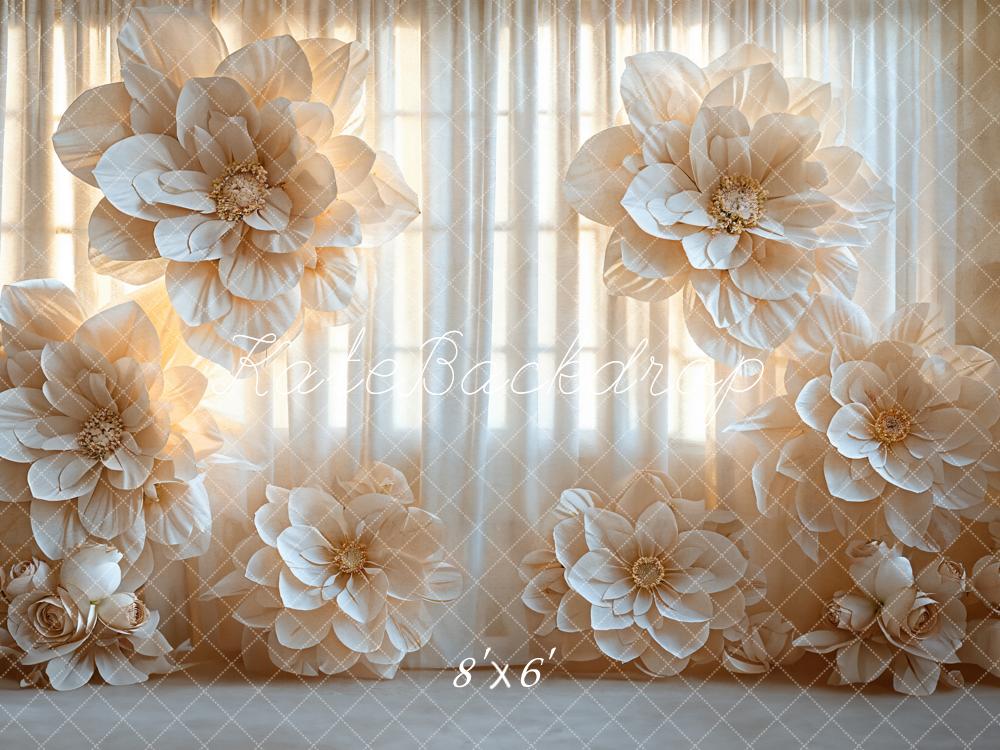 Kate Hochzeit Große Blumen Creme Hintergrund Entworfen von Emetselch - Kate Backdrop.de