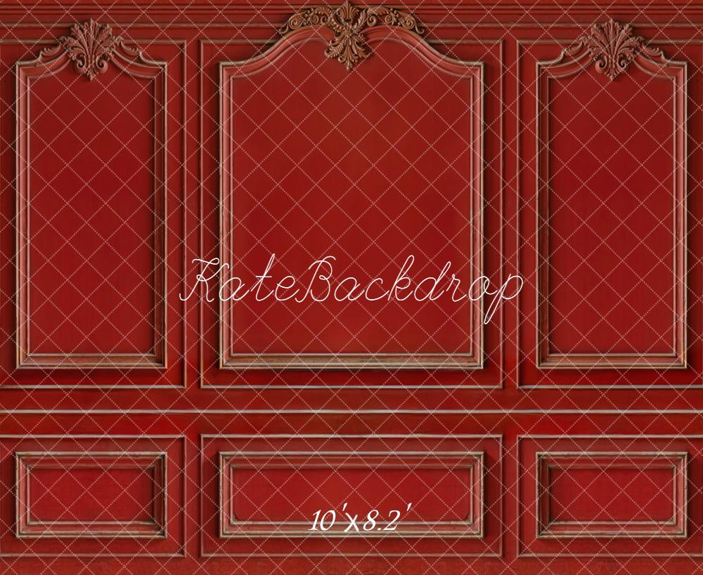 Kate Klassisch Rote Wand Verzierungen Fleece Hintergrund Entworfen von Kate Image - Kate Backdrop.de