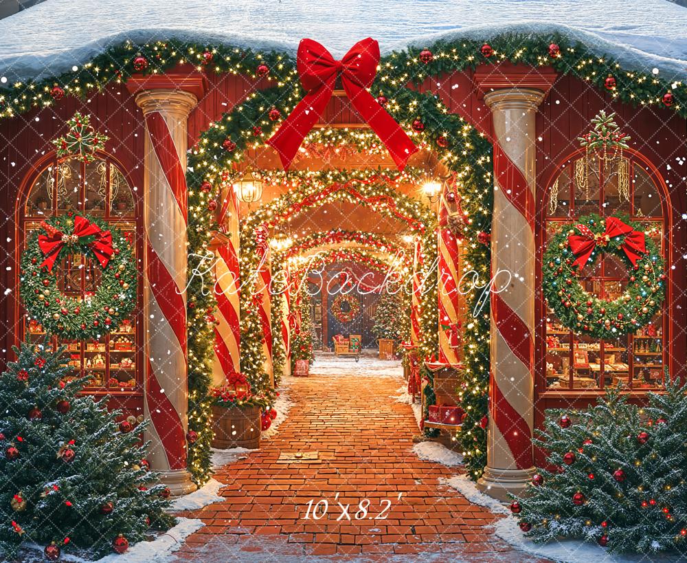 Kate Weihnachten Lichter Girlande Bogen Rot Fleece Hintergrund Entworfen von Emetselch