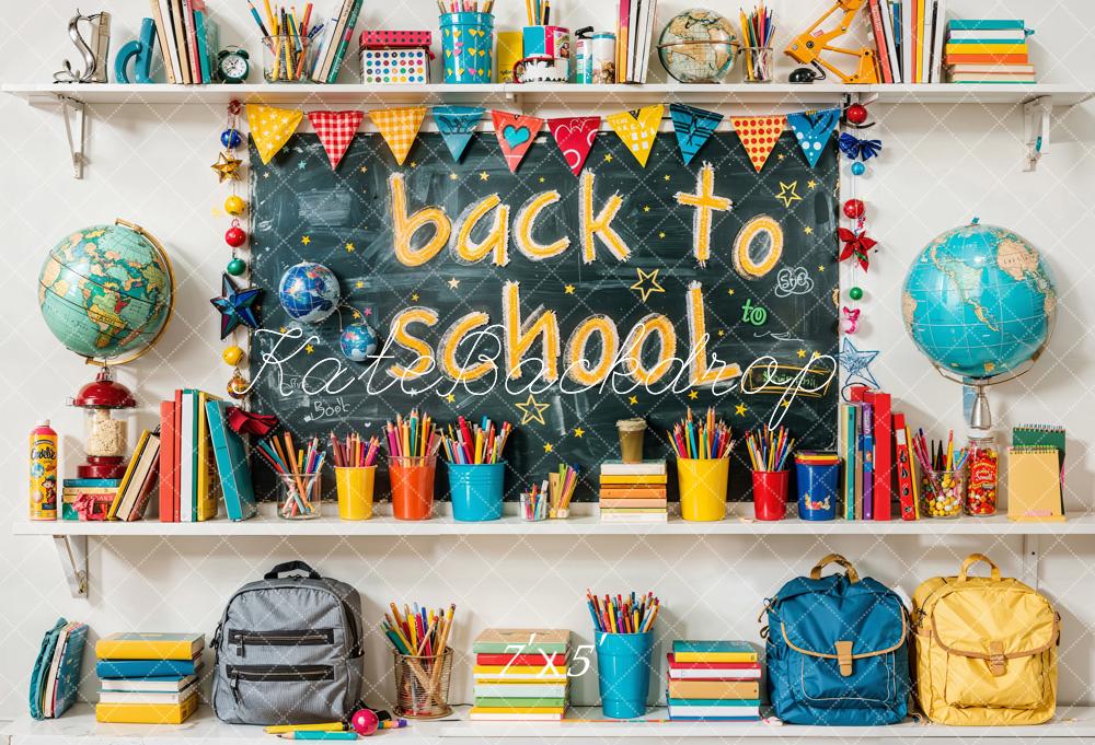 Kate Zurück Zur Schule Schultafel Bunt Hintergrund Entworfen von Emetselch - Kate Backdrop.de