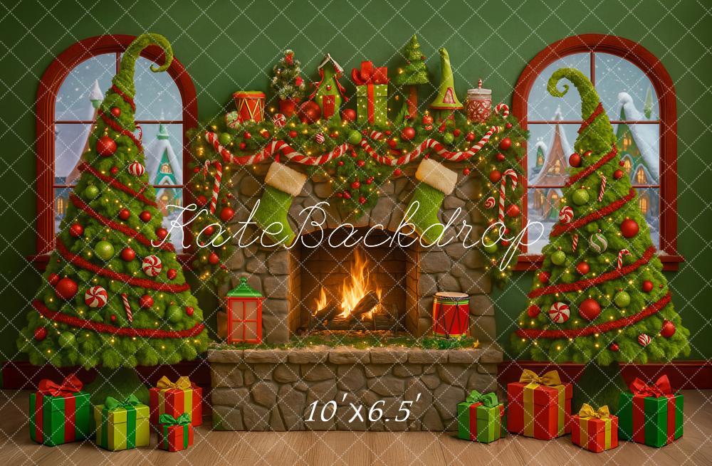 Kate Weihnachten Kamin Weihnachtsbaum Geschenke Hintergrund Entworfen von Ashley Paul