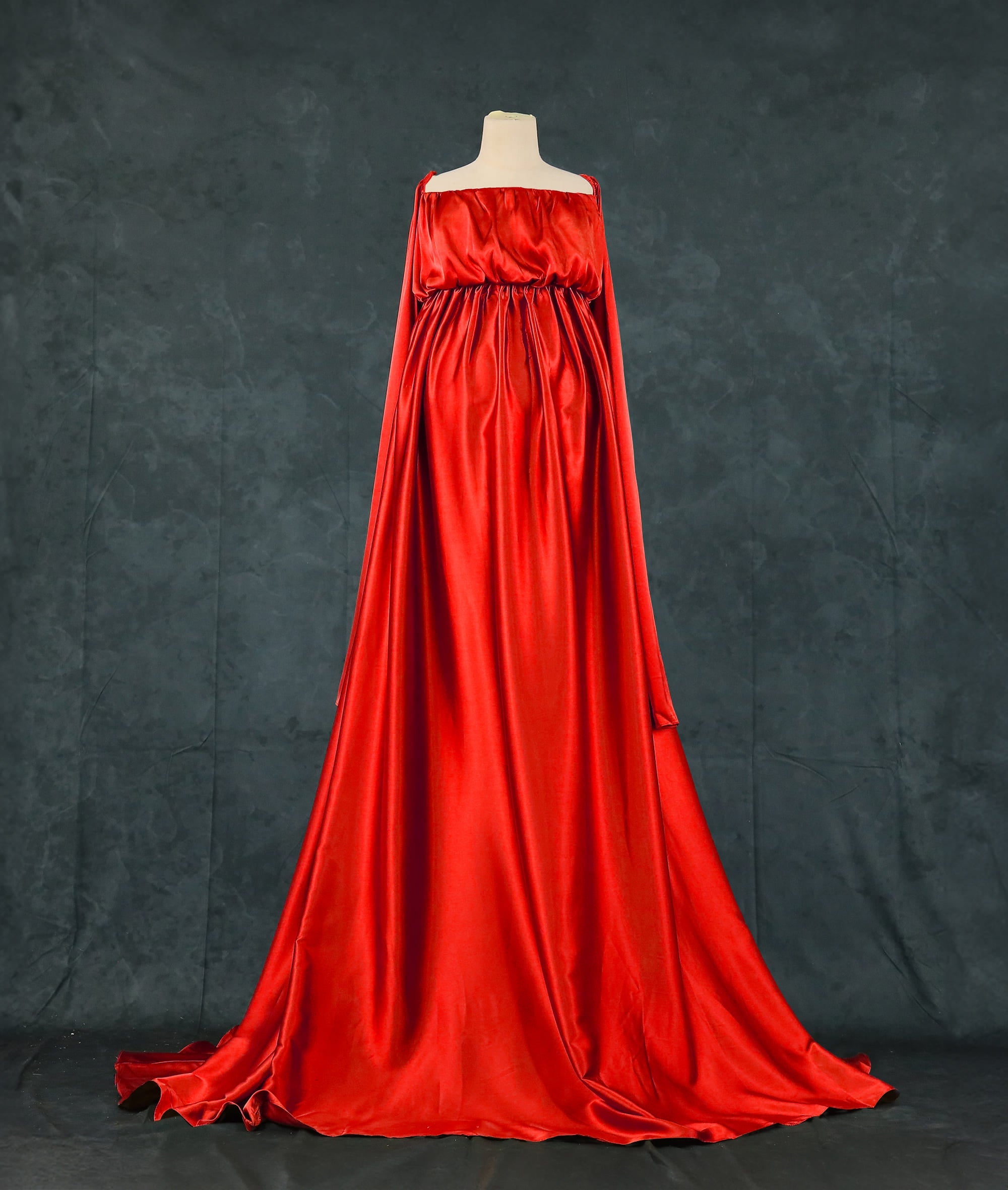 Kate Simulierte Seide Eine Schulter Schleppendes Mutterschafts-Fotoshooting Kleid - Kate Backdrop.de