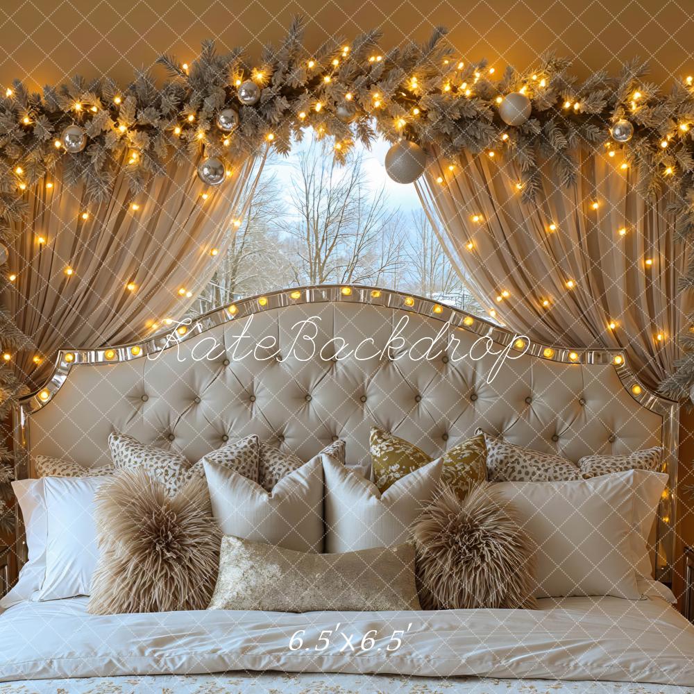 Kate Weihnachten Schlafzimmer Lichter Elegant Hintergrund Entworfen von Mini MakeBelieve - Kate Backdrop.de