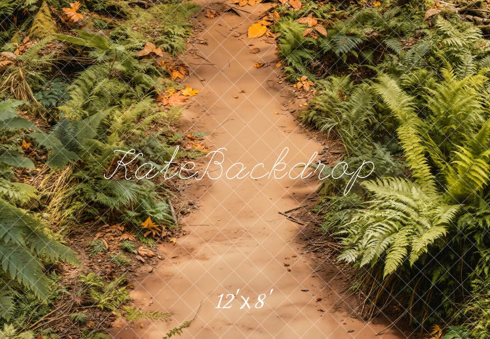 Kate Wald Weg Farn Herbstlaub Fleece Hintergrund Entworfen von Emetselch