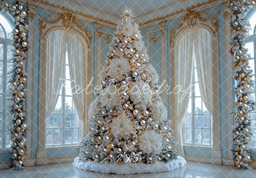 Kate Weihnachten Weißer Baum Prunkvoll Hintergrund Entworfen von Mini MakeBelieve - Kate Backdrop.de