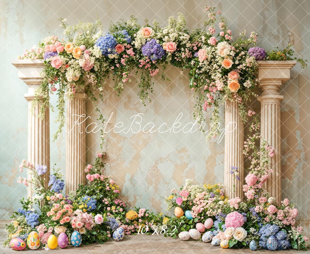 Kate Ostern Blumen Säulen Pastell Hintergrund Entworfen von Emetselch