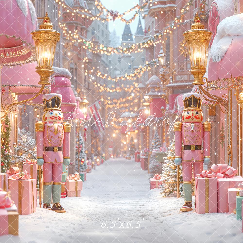 Kate Weihnachten Nussknacker Geschenke Rosa Hintergrund Entworfen von Emetselch - Kate Backdrop.de