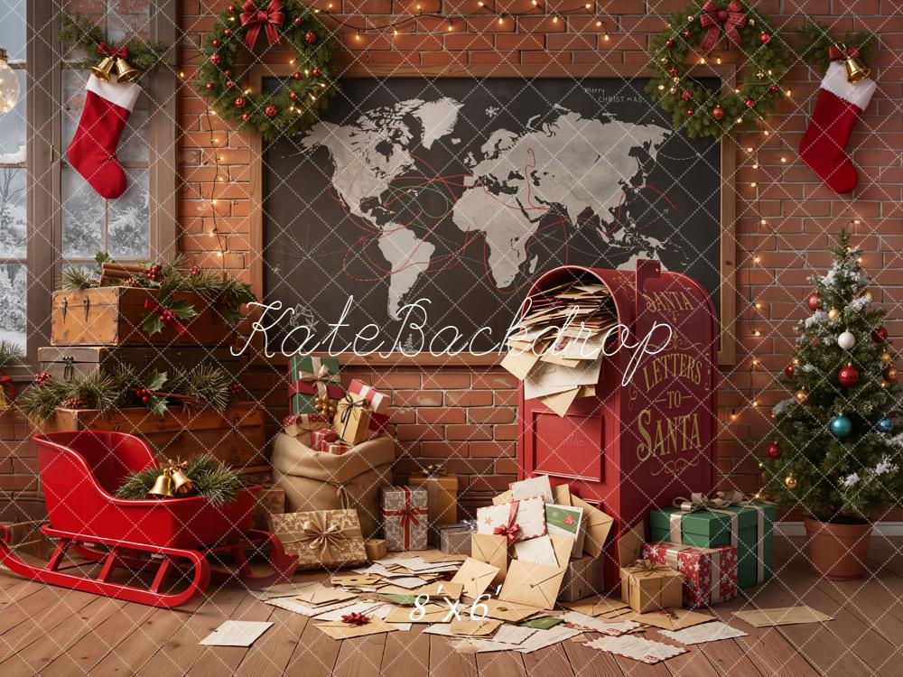 Kate Weihnachten Briefe Santa Ziegel Modern Hintergrund Entworfen von Emetselch