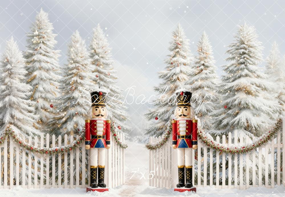Kate Weihnachten Nussknacker Schnee Wald Hintergrund Entworfen von Emetselch - Kate Backdrop.de