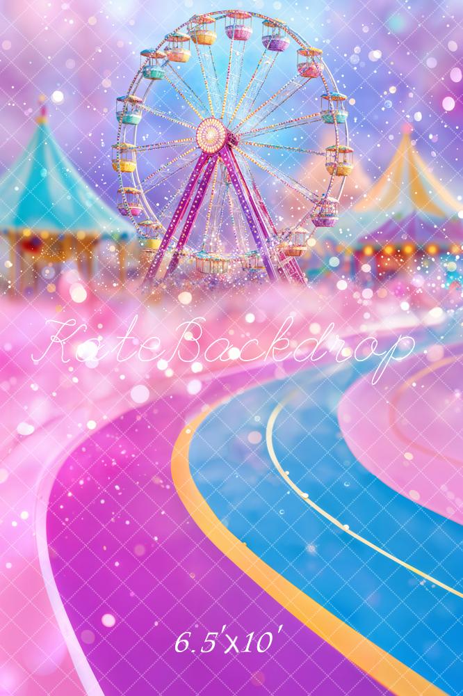 Kate Jahrmarkt Riesenrad Zirkuszelt Pastell Fleece Hintergrund Entworfen von Emetselch - Kate Backdrop.de