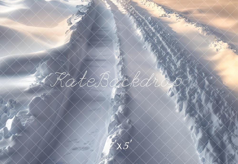 Kate Winter Schneeweg Sonnenaufgang Hintergrund Entworfen von Emetselch