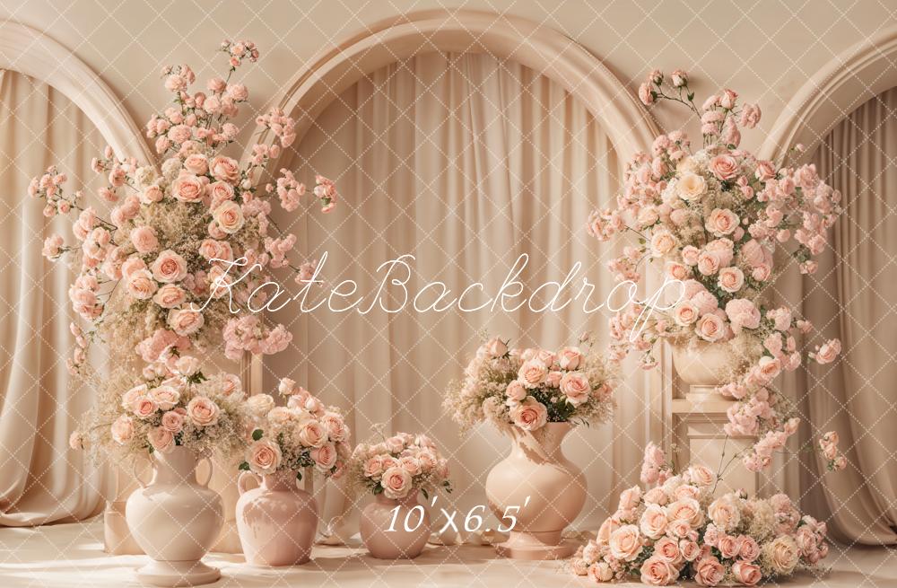 Kate Hochzeit Bögen Blumen Pastell Fleece Hintergrund Entworfen von Emetselch