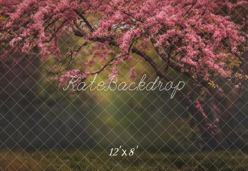 Kate Frühling Blühender Baum Rosa Fleece Hintergrund Entworfen von Emetselch