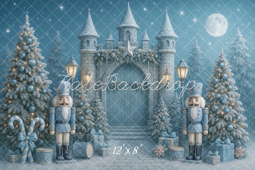 Kate Weihnachten Schloss Nussknacker Blau Hintergrund Entworfen von Ashley Paul