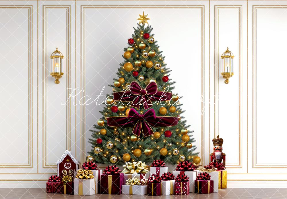 Kate Weihnachten Weihnachtsbaum Geschenke Elegant Hintergrund Entworfen von Mini MakeBelieve - Kate Backdrop.de