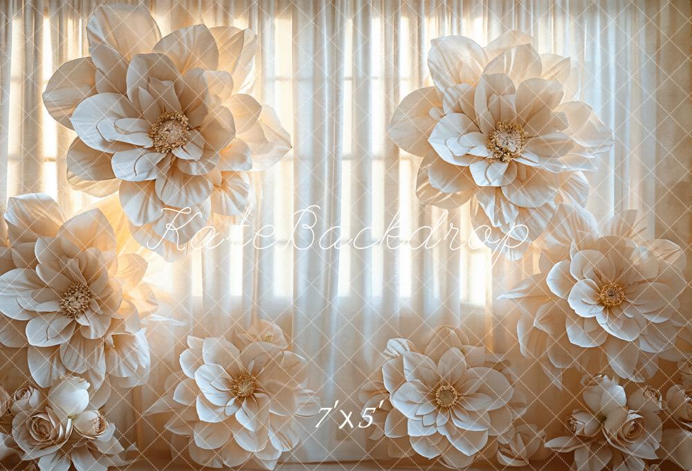Kate Hochzeit Große Blumen Creme Hintergrund Entworfen von Emetselch - Kate Backdrop.de